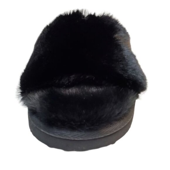INC International Concepts Yuri Faux Fur Slip-On Slides Slippers Black Size 10M - Picture 2 of 6